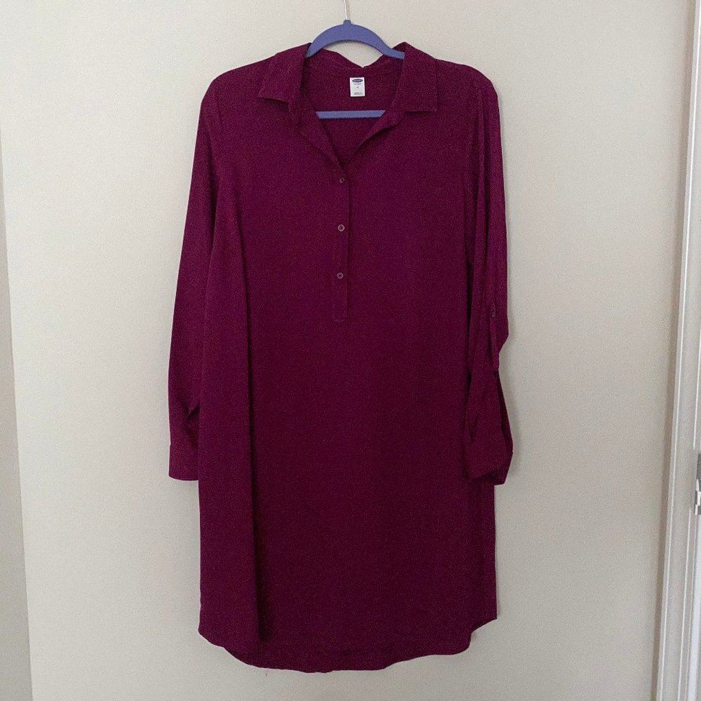 dark magenta tunic dress